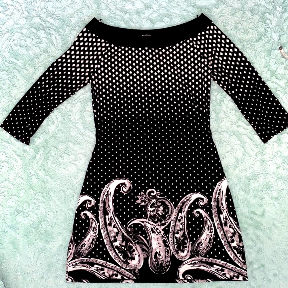 White House Black market black/white dress